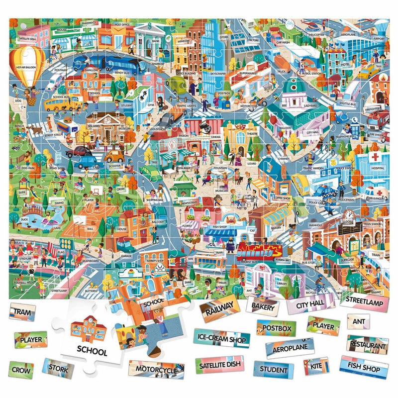 Kinderpuzzle HEADU Easy English 100 Words The City	 Englisch