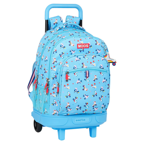 Schulrucksack mit Rädern Rollers Moos Bunt Hellblau