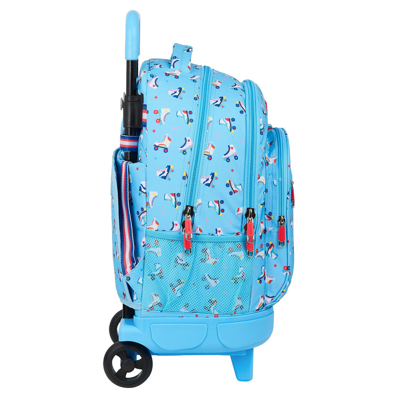 Schulrucksack mit Rädern Rollers Moos Bunt Hellblau