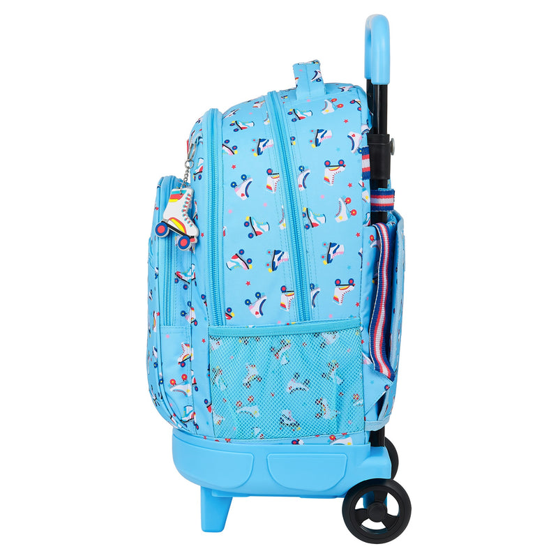 Schulrucksack mit Rädern Rollers Moos Bunt Hellblau