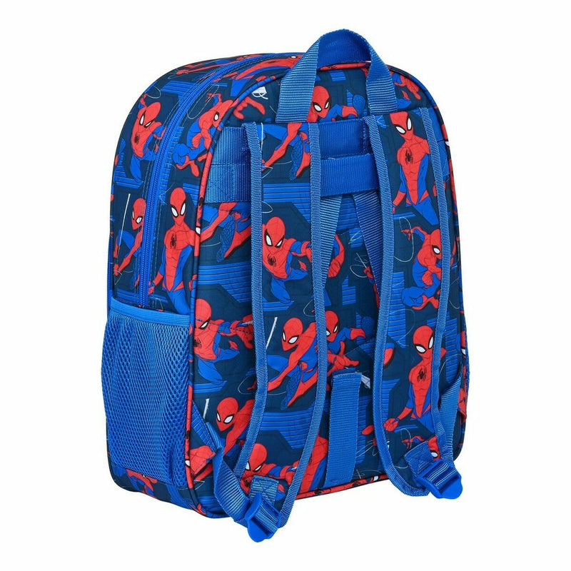 Schulrucksack Spiderman Great power Rot Blau (32 x 38 x 12 cm)