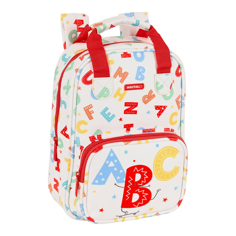 Schulrucksack Safta Alphabet Weiß Bunt (20 x 28 x 8 cm)