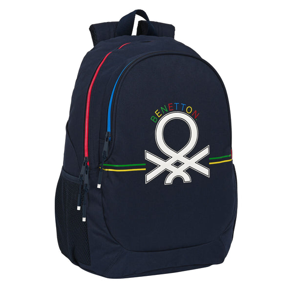 Schulrucksack Benetton Sixties Marineblau (32 x 44 x 16 cm)