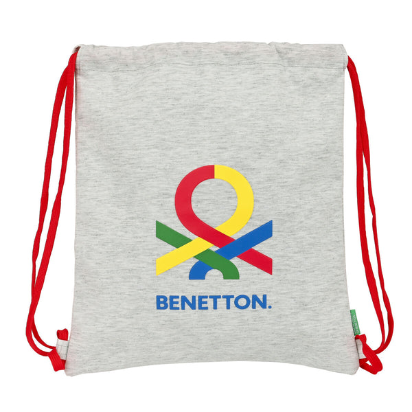 Rucksacktasche mit Bändern Benetton Pop Grau (35 x 40 x 1 cm)