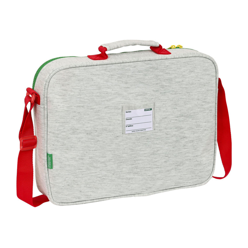 Schultasche Benetton Pop Grau (38 x 28 x 6 cm)