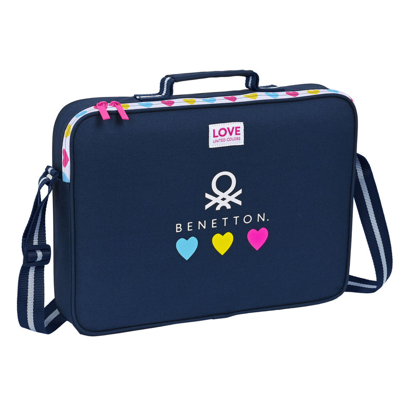 Schultasche Benetton Love Marineblau (38 x 28 x 6 cm)