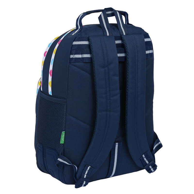 Schulrucksack Benetton Love Marineblau (32 x 42 x 15 cm)