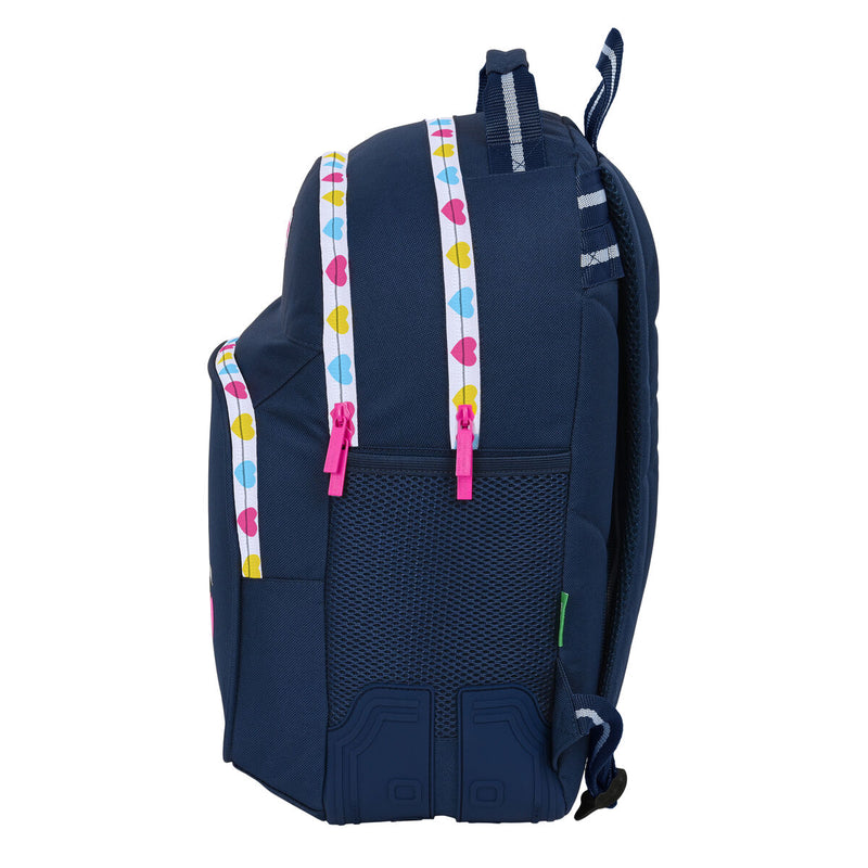 Schulrucksack Benetton Love Marineblau (32 x 42 x 15 cm)