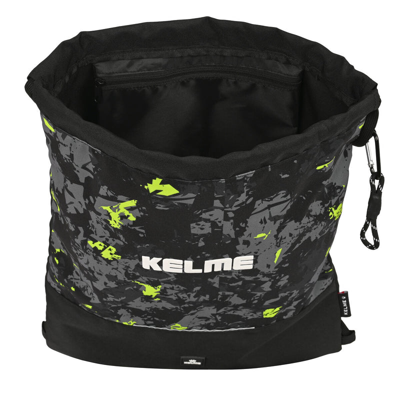 Rucksacktasche mit Bändern Kelme Jungle Schwarz Grau Neongrün (35 x 40 x 1 cm)