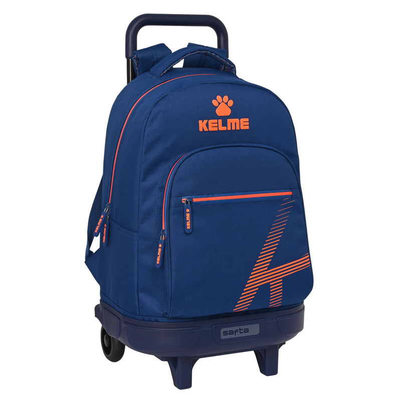 Schulrucksack mit Rädern Kelme Navy blue Orange Marineblau (33 x 45 x 22 cm)