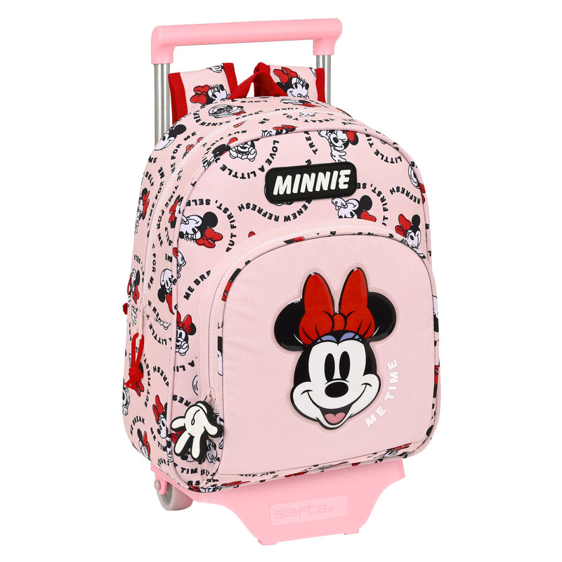 Schulrucksack mit Rädern Minnie Mouse Me time Rosa (28 x 34 x 10 cm)