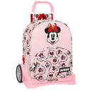 Schulrucksack mit Rädern Minnie Mouse Me time Rosa (33 x 42 x 14 cm)