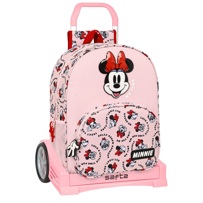 Schulrucksack mit Rädern Minnie Mouse Me time Rosa (33 x 42 x 14 cm)