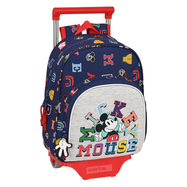 Schulrucksack mit Rädern Mickey Mouse Clubhouse Only one Marineblau (28 x 34 x 10 cm)