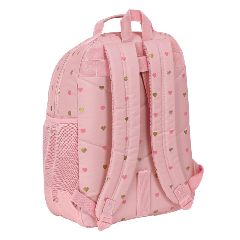 Schulrucksack Glow Lab Hearts Rosa (32 x 42 x 15 cm)