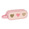 Zweifaches Mehrzweck-Etui Glow Lab Hearts Rosa (21 x 8 x 6 cm)