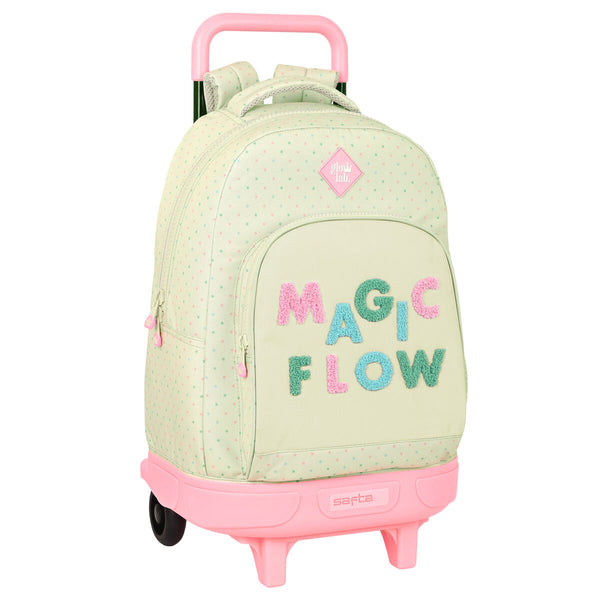 Schulrucksack mit Rädern Glow Lab Magic flow Beige (33 x 45 x 22 cm)