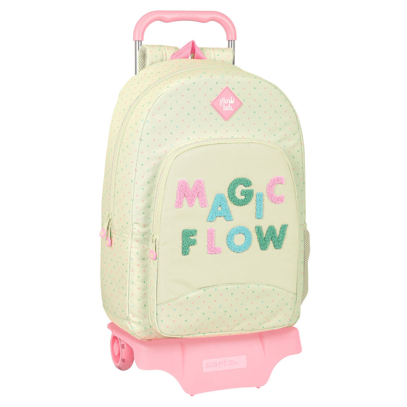 Schulrucksack mit Rädern Glow Lab Magic flow Beige (30 x 46 x 14 cm)