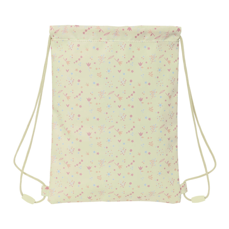 Rucksacktasche mit Bändern Safta Forest Beige (26 x 34 x 1 cm)