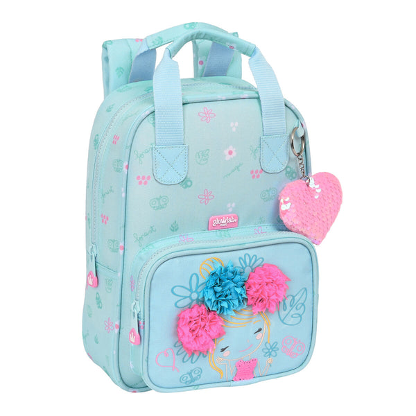 Kinderrucksack Glow Lab Cute doll Hellblau (20 x 28 x 8 cm)