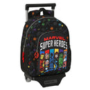 Schulrucksack mit Rädern The Avengers Super heroes Schwarz (27 x 33 x 10 cm)