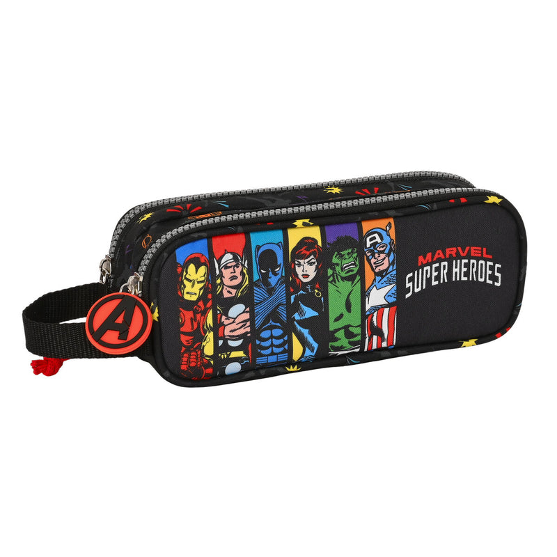 Zweifaches Mehrzweck-Etui The Avengers Super heroes Schwarz (21 x 8 x 6 cm)