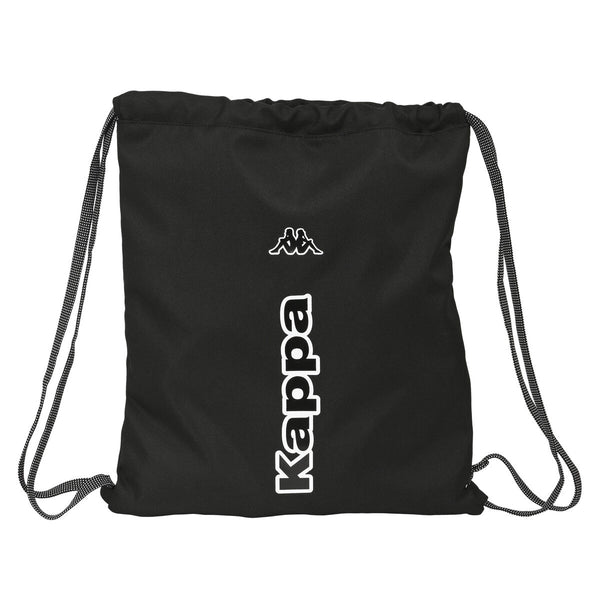 Rucksacktasche mit Bändern Kappa Black Schwarz (35 x 40 x 1 cm)