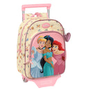 Schulrucksack mit Rädern Princesses Disney Magical Beige Rosa (26 x 34 x 11 cm)