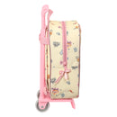 Schulrucksack mit Rädern Princesses Disney Magical Beige Rosa (22 x 27 x 10 cm)