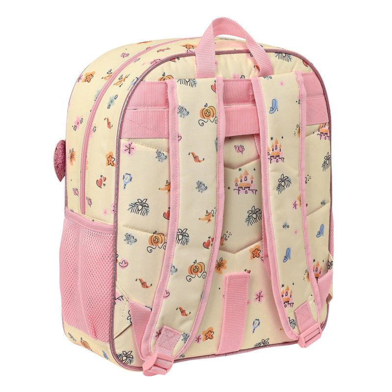 Schulrucksack Princesses Disney Magical Beige Rosa (32 x 38 x 12 cm)