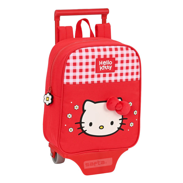 Schulrucksack mit Rädern Hello Kitty Spring Rot (22 x 27 x 10 cm)