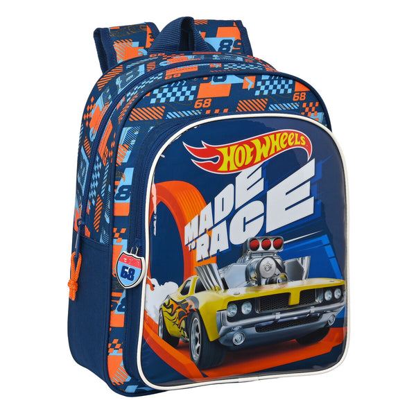 Kinderrucksack Hot Wheels Speed club Orange Marineblau (27 x 33 x 10 cm)