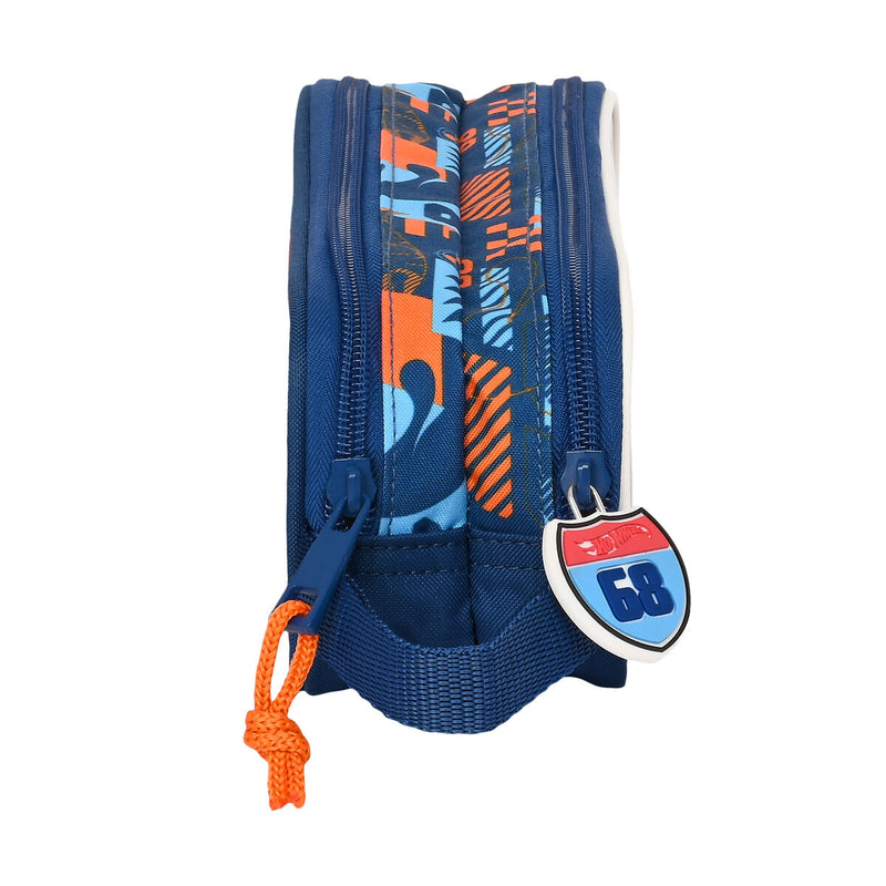 Zweifaches Mehrzweck-Etui Hot Wheels Speed club Orange Marineblau (21 x 8 x 6 cm)