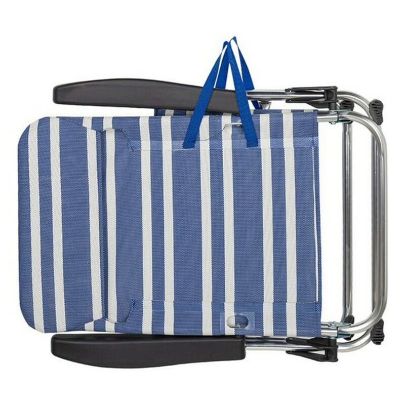 Strandkorb Mykonos Blau / Weiß Aluminium (61 x 50 x 85 cm)