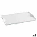 Tablett für Snacks Quid Gastro Fun aus Keramik Weiß (25,5 x 15,5 cm) (Pack 6x)