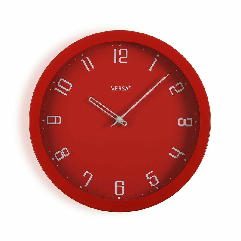 Wanduhr Versa Rot PP (4,3 x 30 x 30 cm)