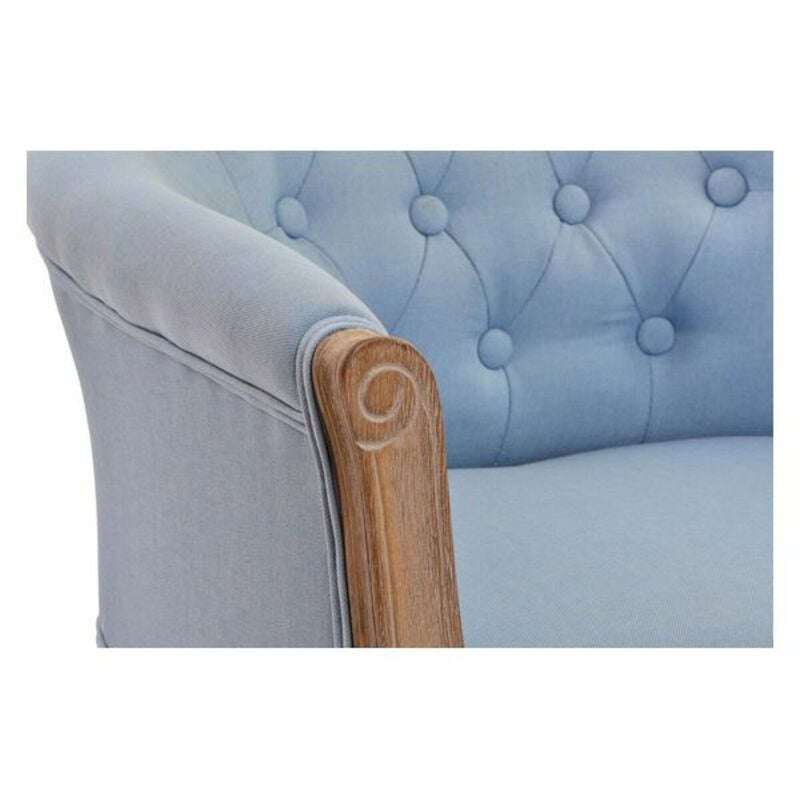 Sessel DKD Home Decor Blau Polyester Holz (58 x 56 x 69 cm)