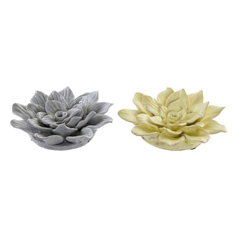 Wanddekoration DKD Home Decor Blume Terrakotta (2 pcs) (17 x 5 x 17 cm)