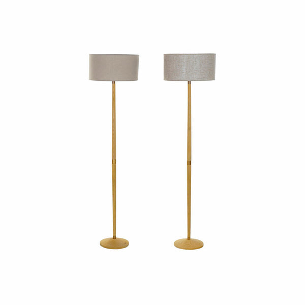 Stehlampe DKD Home Decor Beige Metall Leinen Creme 60 W Esche (2 pcs) (40 x 40 x 155 cm)