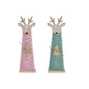 Deko-Figur DKD Home Decor Weihnachten Polyester Holz Rentier (8.5 x 4.5 x 28.5 cm) (2 pcs)