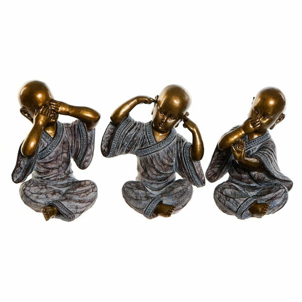 Deko-Figur DKD Home Decor Harz Mönch (3 pcs) (25 x 21 x 30 cm)