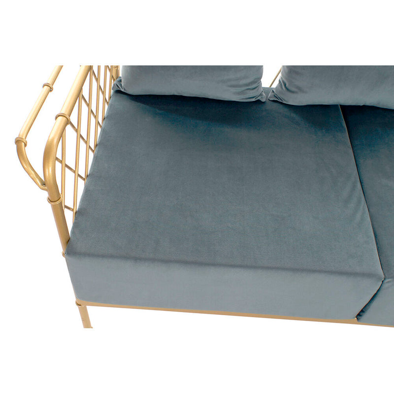 Sofa DKD Home Decor Blau Gold Metall (135 x 70 x 79 cm)