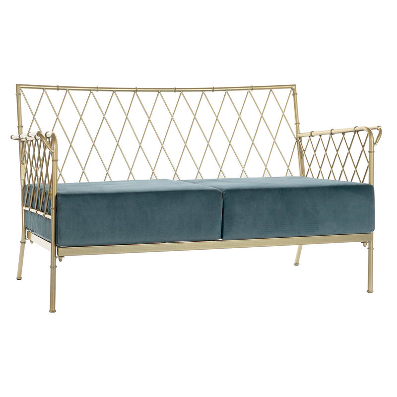 Sofa DKD Home Decor Blau Gold Metall (135 x 70 x 79 cm)