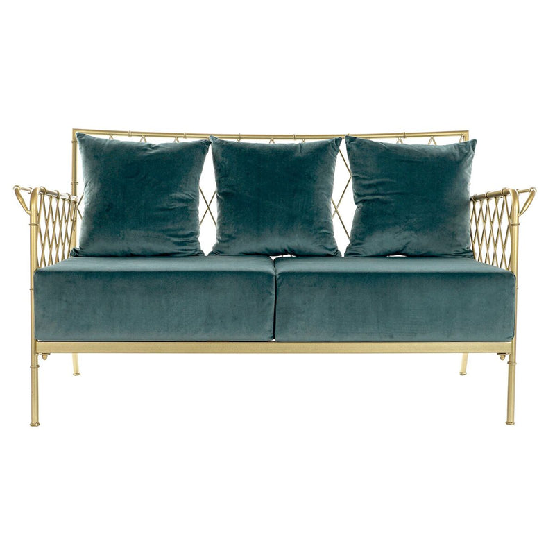 Sofa DKD Home Decor Blau Gold Metall (135 x 70 x 79 cm)