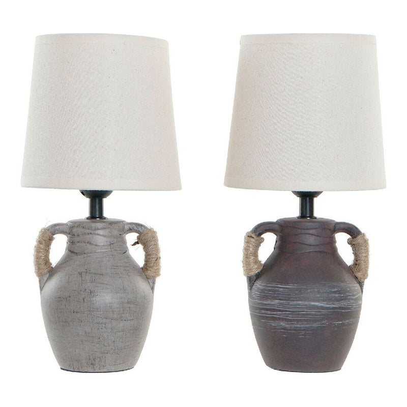 Tischlampe DKD Home Decor Polyester Porzellan (2 pcs) (16 x 16 x 33 cm)