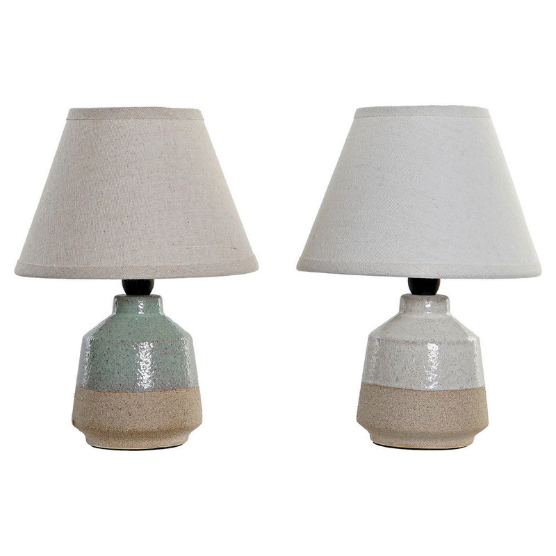 Tischlampe DKD Home Decor Porzellan Polyester Bunt 220 V 50 W (19 x 19 x 25 cm) (2 pcs)