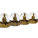 Deko-Figur DKD Home Decor Harz Kristall Buddha (4 pcs) (9.5 x 9.5 x 8.5 cm)