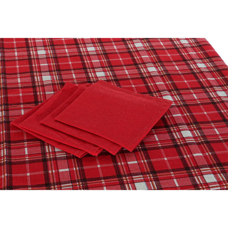 Tischwäsche-Set DKD Home Decor Weihnachten Rot Weiß (150 x 250 x 0,2 cm) (8 Stücke)