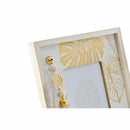 Fotorahmen DKD Home Decor Kristall natürlich Golden Holz Tropical Pflanzenblatt