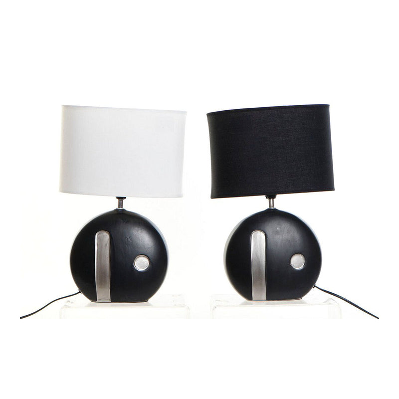 Tischlampe DKD Home Decor aus Keramik Schwarz Polyester (2 pcs) (25 x 25 x 38 cm)